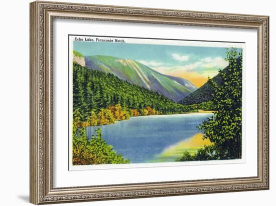 Franconia Notch, New Hampshire - View of Echo Lake, c.1945-Lantern Press-Framed Art Print