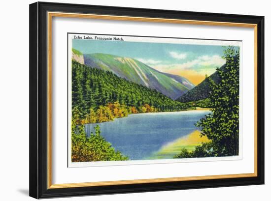 Franconia Notch, New Hampshire - View of Echo Lake, c.1945-Lantern Press-Framed Art Print