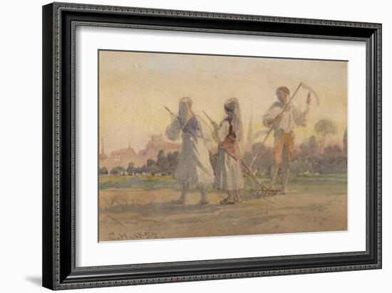 'Franconian Peasants near Wurzburg', Germany, 1852-Carl Haag-Framed Giclee Print