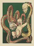 The Infant Hercules And The Standard Oil Serpents-Frank A. Nankivell-Framed Art Print