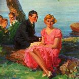 "Couples by Bonfire,"September 1, 1931-Frank Bensing-Giclee Print