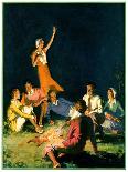 "Couples by Bonfire," Country Gentleman Cover, September 1, 1931-Frank Bensing-Giclee Print