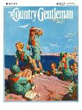 "Girl Scouts at Sea Shore,"July 1, 1932-Frank Bensing-Framed Premier Image Canvas