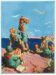 "Girl Scouts at Sea Shore,"July 1, 1932-Frank Bensing-Framed Premier Image Canvas