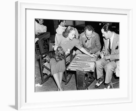 Frank Borzage, Robert Young, Joan Crawford, the Shining Hour, 1938-null-Framed Photographic Print