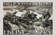 Help Your Country Stop This. Enlist in the Navy-Frank Brangwyn-Framed Art Print