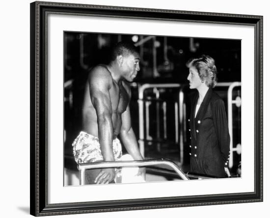 Frank Bruno Boxing Meets Diana Princess of Wales-null-Framed Photographic Print