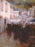 Brittany Peasants Market Day in Pont Aven-Frank C. Penfold-Framed Premier Image Canvas