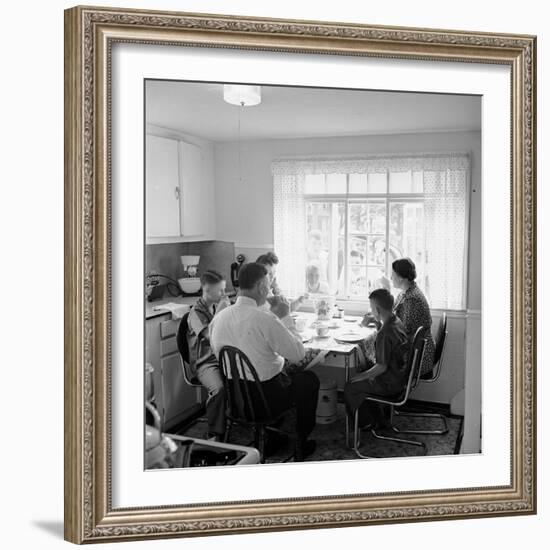 Frank Engel and Family, Ohio's Most Typical Farm Family Winners on Exhibit at Ohio State Fair, 1941-Alfred Eisenstaedt-Framed Photographic Print