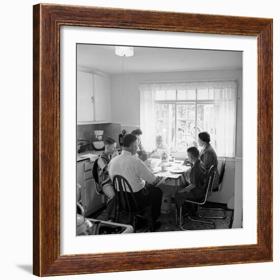 Frank Engel and Family, Ohio's Most Typical Farm Family Winners on Exhibit at Ohio State Fair, 1941-Alfred Eisenstaedt-Framed Photographic Print