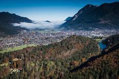 Paragliding About Garmisch-Partenkirchen, Autumn, Aerial Shots, Germany-Frank Fleischmann-Photographic Print