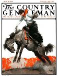 "Woman on Bucking Bronco," Country Gentleman Cover, April 19, 1924-Frank Hoffman-Mounted Giclee Print