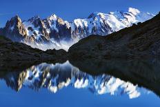 Mountain Landscape, Lac Blanc with Aiguilles De Chamonix, Mont Blanc at Right, Haute Savoie, France-Frank Krahmer-Photographic Print