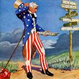 "Uncle Sam at the Crossroads," Country Gentleman Cover, October 1, 1936-Frank Lea-Framed Giclee Print