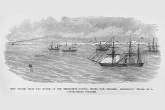 Us Naval Bombardment of Southern Batteries at Acquia Creek on the Potomac-Frank Leslie-Art Print