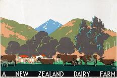 A New Zealand Dairy Farm, from the Series 'Buy New Zealand Produce'-Frank Newbould-Giclee Print