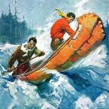 "Canoeing Through Rapids," Country Gentleman Cover, March 1, 1930-Frank Schoonover-Giclee Print