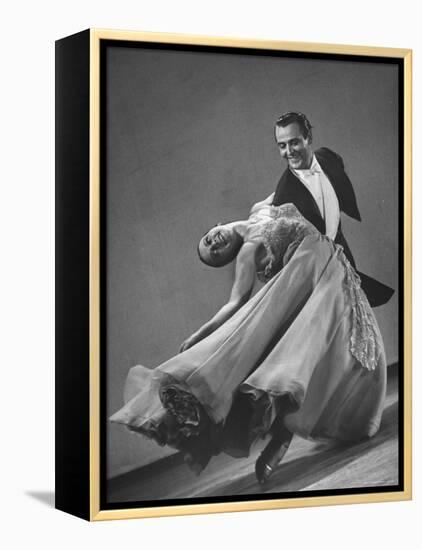 Frank Veloz and Yolanda Casazza, Husband and Wife, Top U.S. Ballroom Dance Team Performing-Gjon Mili-Framed Premier Image Canvas
