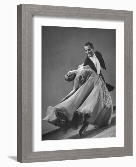 Frank Veloz and Yolanda Casazza, Husband and Wife, Top U.S. Ballroom Dance Team Performing-Gjon Mili-Framed Photographic Print