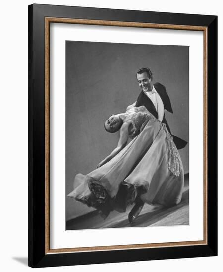 Frank Veloz and Yolanda Casazza, Husband and Wife, Top U.S. Ballroom Dance Team Performing-Gjon Mili-Framed Photographic Print