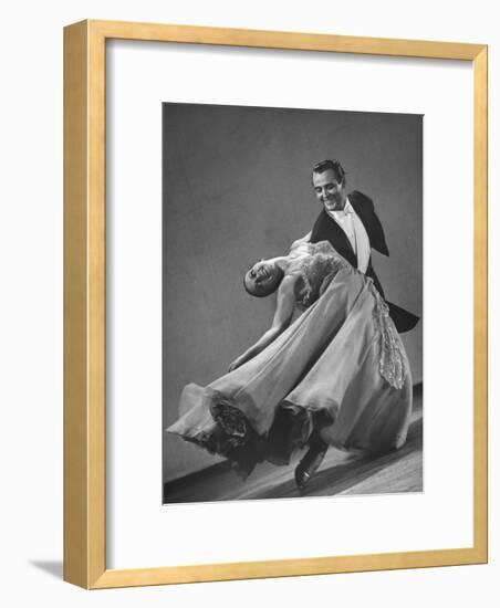 Frank Veloz and Yolanda Casazza, Husband and Wife, Top U.S. Ballroom Dance Team Performing-Gjon Mili-Framed Photographic Print