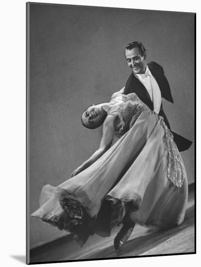 Frank Veloz and Yolanda Casazza, Husband and Wife, Top U.S. Ballroom Dance Team Performing-Gjon Mili-Mounted Photographic Print