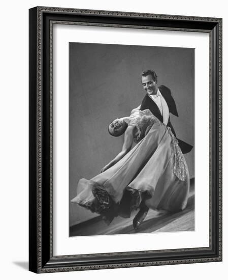 Frank Veloz and Yolanda Casazza, Husband and Wife, Top U.S. Ballroom Dance Team Performing-Gjon Mili-Framed Photographic Print