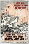 Join the Navy, Keep the American Flag on the Seas, c.1917-Frank Vining Smith-Stretched Canvas
