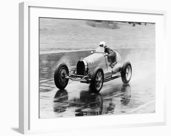 Frank Wall Driving a Bugatti Type 35B, 1926-null-Framed Photographic Print