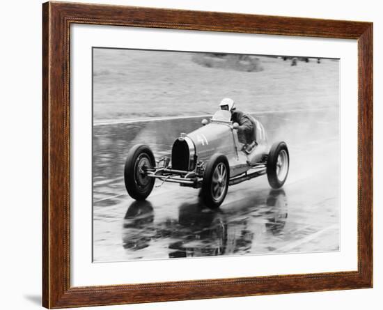 Frank Wall Driving a Bugatti Type 35B, 1926-null-Framed Photographic Print