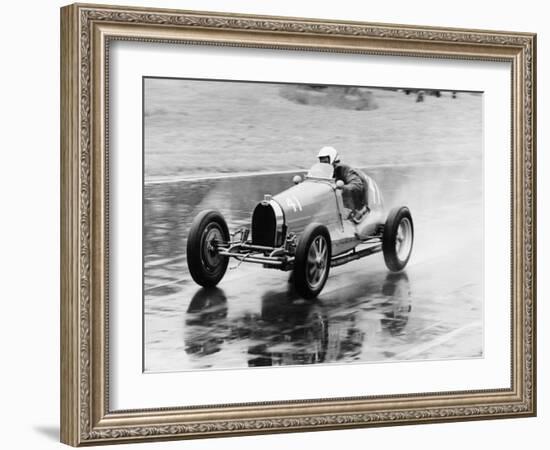 Frank Wall Driving a Bugatti Type 35B, 1926-null-Framed Photographic Print