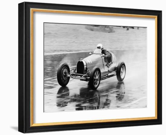 Frank Wall Driving a Bugatti Type 35B, 1926-null-Framed Photographic Print