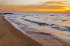 USA, Michigan, Paradise, Whitefish Bay Beach with Waves at Sunrise-Frank Zurey-Photographic Print