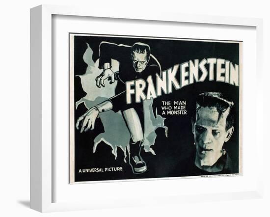 Frankenstein, Boris Karloff, 1931-null-Framed Art Print