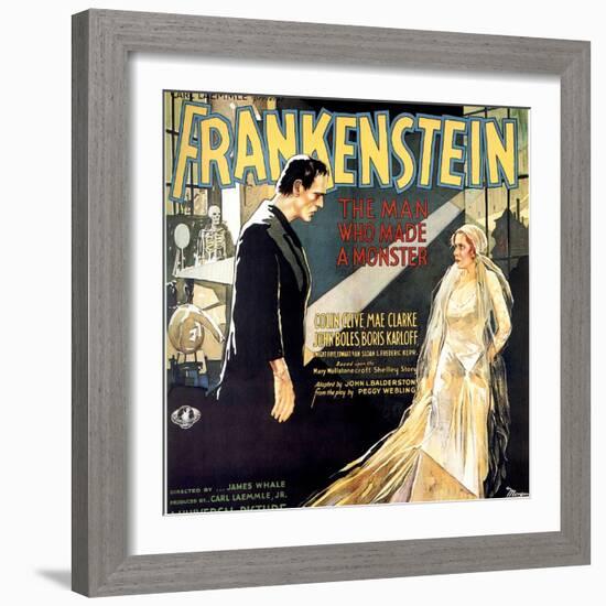 Frankenstein, Boris Karloff, Mae Clarke, 1931-null-Framed Art Print