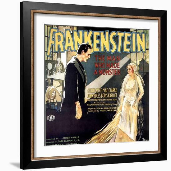 Frankenstein, Boris Karloff, Mae Clarke, 1931-null-Framed Art Print
