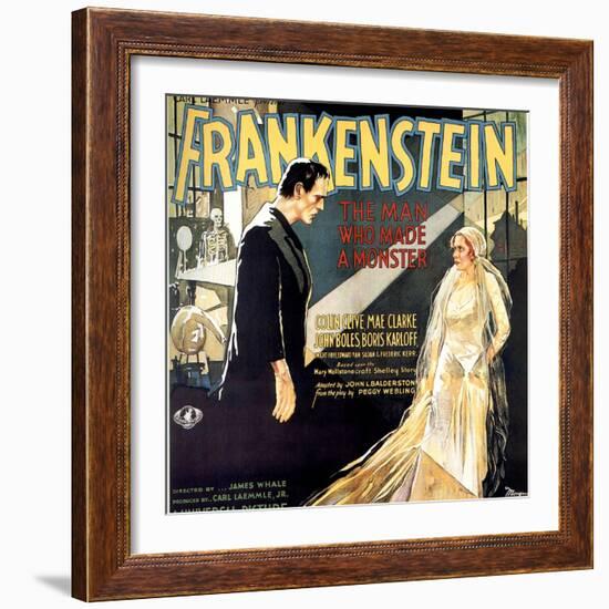 Frankenstein, Boris Karloff, Mae Clarke, 1931-null-Framed Premium Giclee Print
