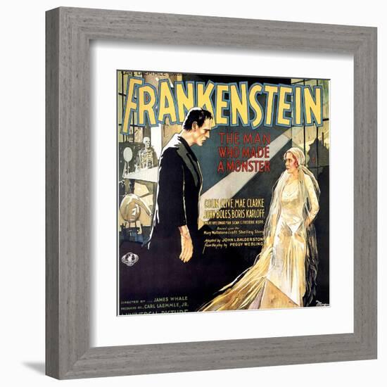 Frankenstein, Boris Karloff, Mae Clarke, 1931-null-Framed Art Print