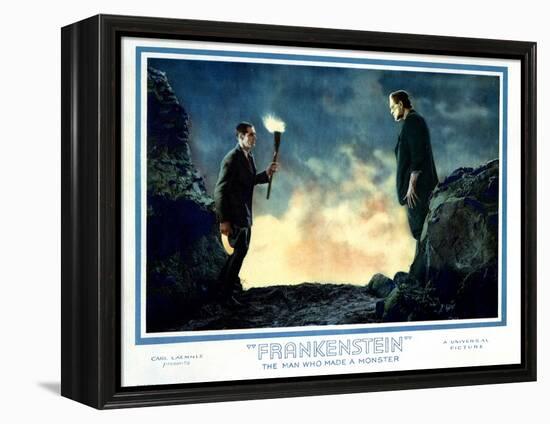 Frankenstein, Colin Clive, Boris Karloff, 1931-null-Framed Stretched Canvas