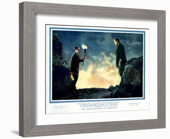 Frankenstein, Colin Clive, Boris Karloff, 1931-null-Framed Art Print