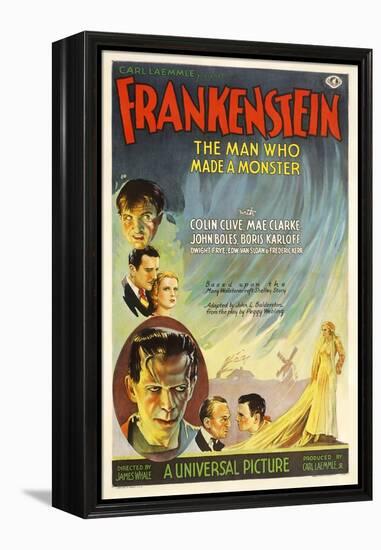 Frankenstein, Directed by James Whale, 1931-null-Framed Premier Image Canvas