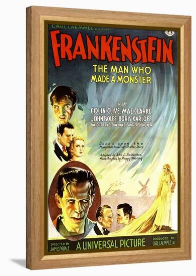 Frankenstein, Dwight Frye, John Boles, Mae Clarke, Boris Karloff, Edward Van Sloan, 1931-null-Framed Stretched Canvas