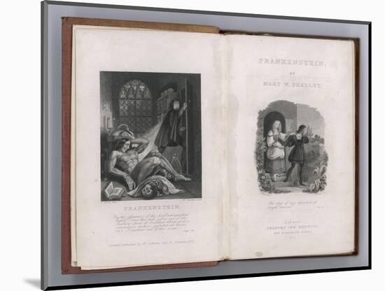 Frankenstein Frontispiece and Title Page to Mary Shelley's Novel-null-Mounted Photographic Print