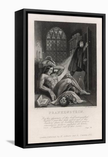 Frankenstein Frontispiece from Mary Shelley's Novel-null-Framed Premier Image Canvas