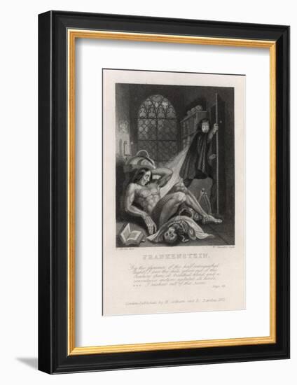 Frankenstein Frontispiece from Mary Shelley's Novel-null-Framed Photographic Print