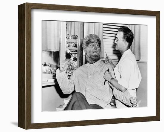 Frankenstein Meets the Wolf Man, 1943-null-Framed Photographic Print