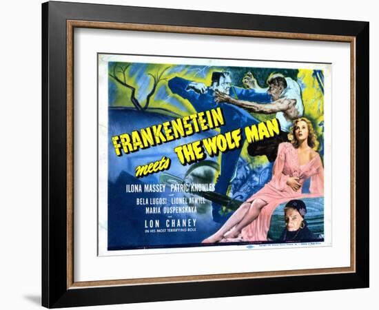 Frankenstein Meets the Wolf Man, Ilona Massey, Maria Ouspenskaya, 1943-null-Framed Art Print