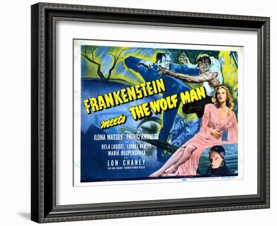 Frankenstein Meets the Wolf Man, Ilona Massey, Maria Ouspenskaya, 1943-null-Framed Art Print