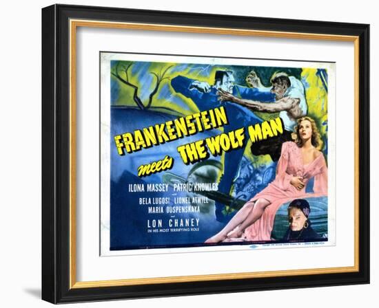 Frankenstein Meets the Wolf Man, Ilona Massey, Maria Ouspenskaya, 1943-null-Framed Art Print