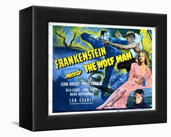 Frankenstein Meets the Wolf Man, Ilona Massey, Maria Ouspenskaya, 1943-null-Framed Stretched Canvas